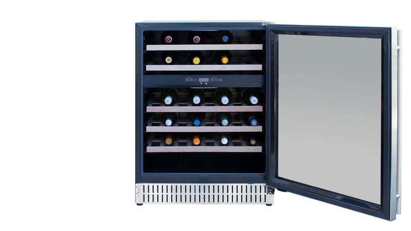Load image into Gallery viewer, 24" Outdoor Rated Dual Zone Wine Cooler