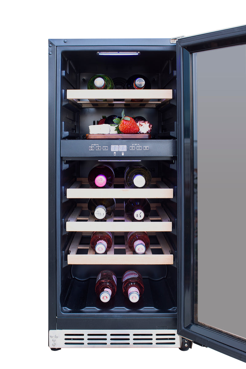 Load image into Gallery viewer, 15" Outdoor Rated Dual Zone Wine Cooler