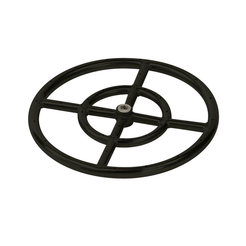 Load image into Gallery viewer, Double-Ring Black Steel Burner with a 1/2" Inlet