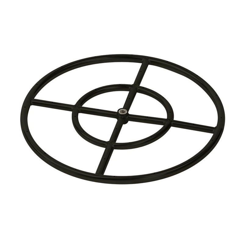 Load image into Gallery viewer, Double-Ring Black Steel Burner with a 1/2" Inlet