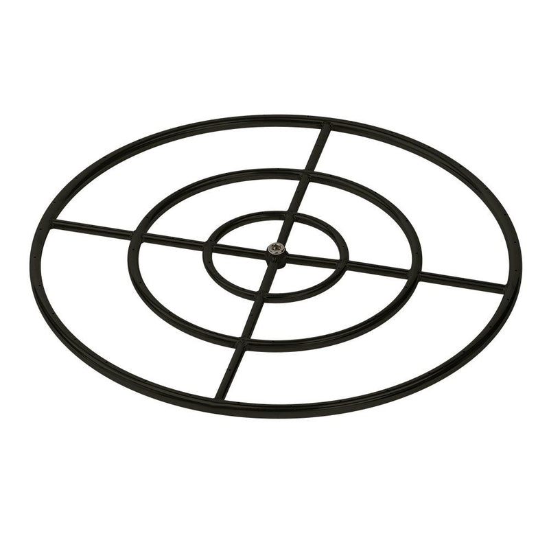 Load image into Gallery viewer, Triple-Ring Black Steel Burner with a 3/4" Inlet