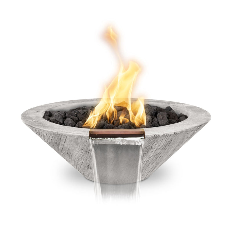 Load image into Gallery viewer, The Outdoor Plus Cazo Fire & Water Bowl – GFRC Wood Grain (24", 32")