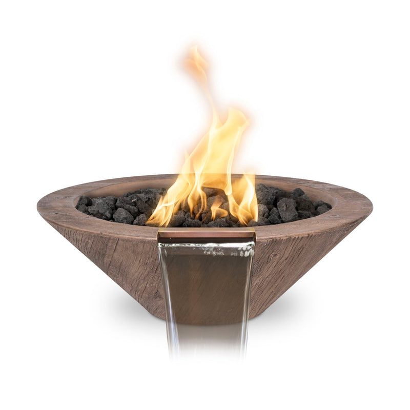 Load image into Gallery viewer, The Outdoor Plus Cazo Fire & Water Bowl – GFRC Wood Grain (24", 32")