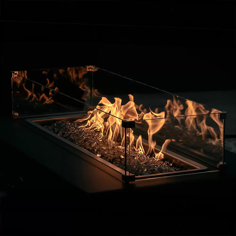 Load image into Gallery viewer, The Outdoor Plus Glass Wind Guard for Fire Pits – Rectangular & Square Sizes