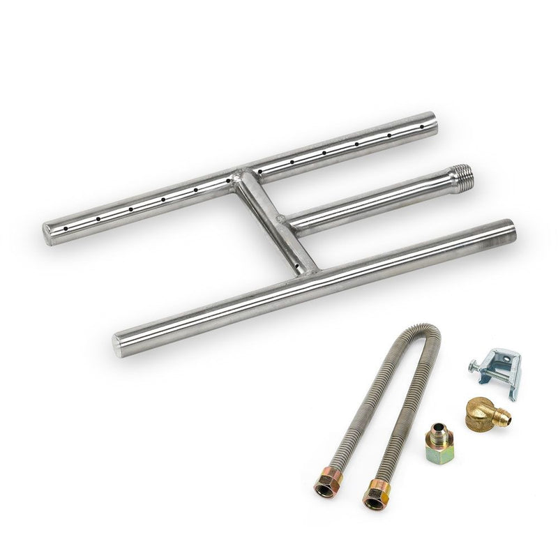 Load image into Gallery viewer, American Fire Glass Stainless Steel H-Style Fire Pit Burner (12" to 48")