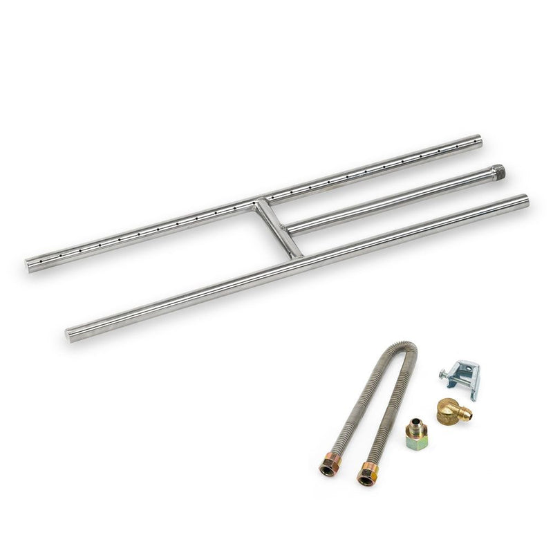 Load image into Gallery viewer, American Fire Glass Stainless Steel H-Style Fire Pit Burner (12" to 48")