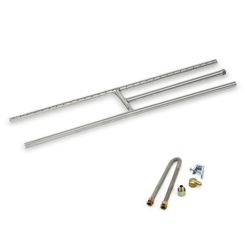 Load image into Gallery viewer, American Fire Glass Stainless Steel H-Style Fire Pit Burner (12" to 48")