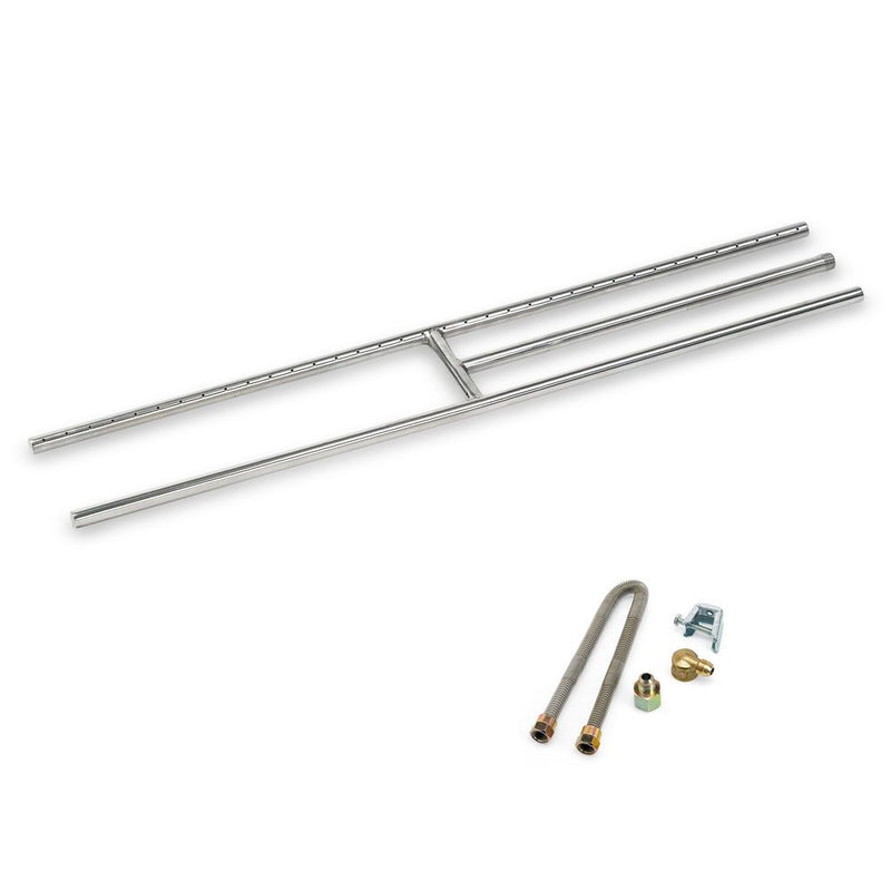 Load image into Gallery viewer, American Fire Glass Stainless Steel H-Style Fire Pit Burner (12" to 48")