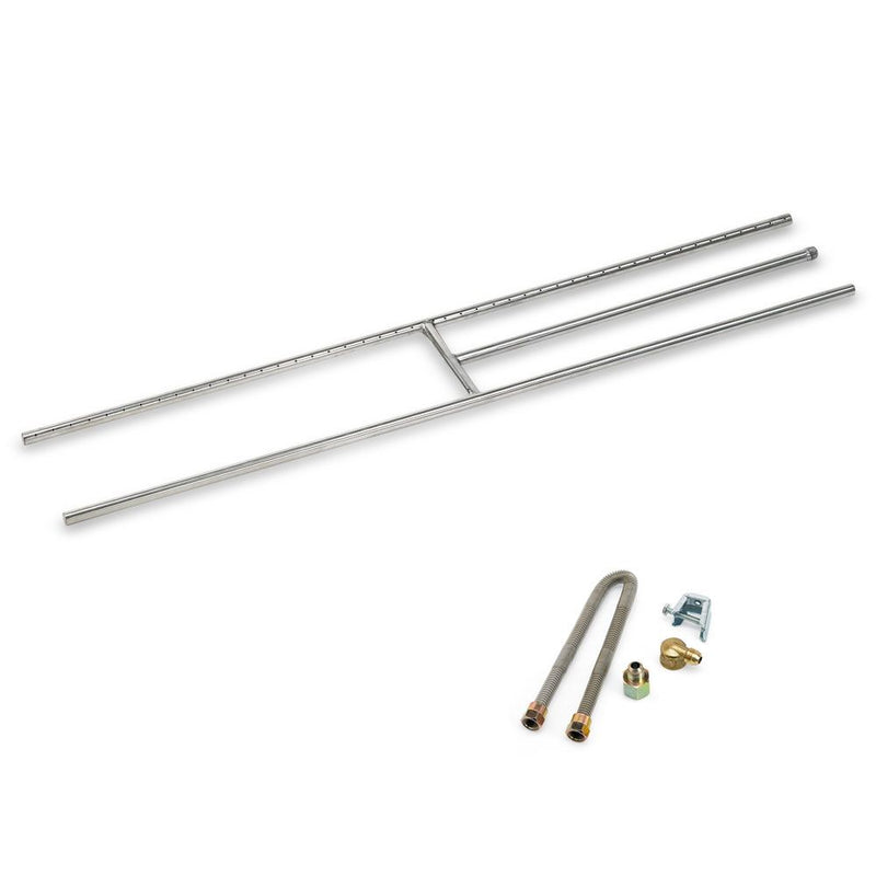Load image into Gallery viewer, American Fire Glass Stainless Steel H-Style Fire Pit Burner (12" to 48")