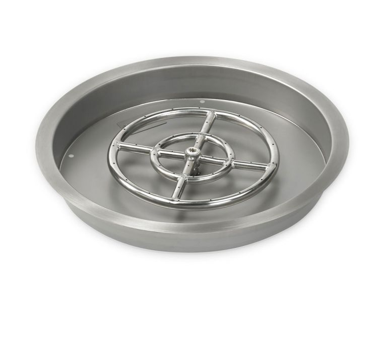Load image into Gallery viewer, American Fire Glass Round Stainless Steel Drop-In Fire Pit Pan