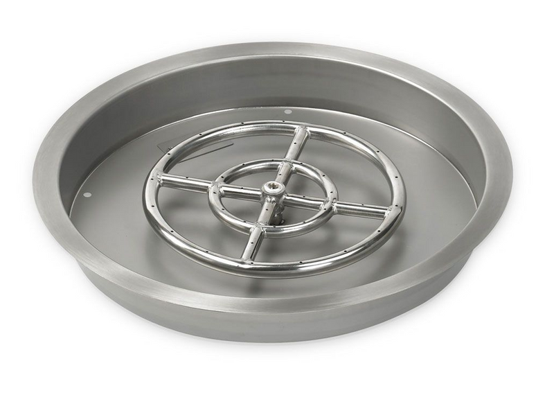 Load image into Gallery viewer, American Fire Glass Round Stainless Steel Drop-In Fire Pit Pan