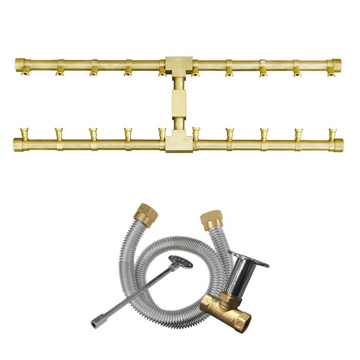 Load image into Gallery viewer, Firegear Pro Series Brass Gas "H" Burner Kit