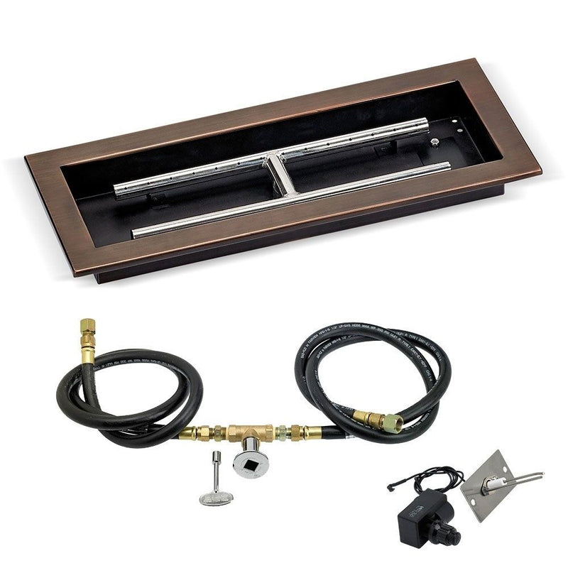 Load image into Gallery viewer, Rectangular Oil Rubbed Bronze Drop-In Pan with Spark Ignition Kit