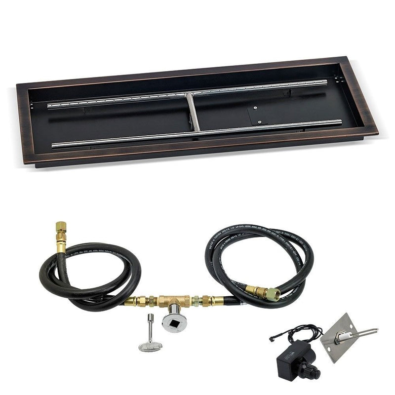 Load image into Gallery viewer, Rectangular Oil Rubbed Bronze Drop-In Pan with Spark Ignition Kit