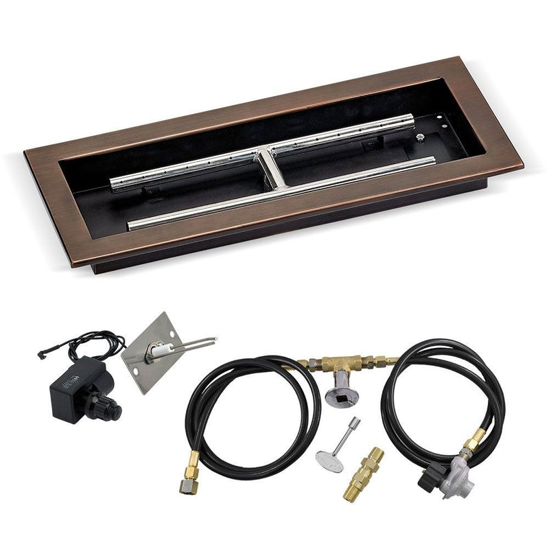 Load image into Gallery viewer, Rectangular Oil Rubbed Bronze Drop-In Pan with Spark Ignition Kit