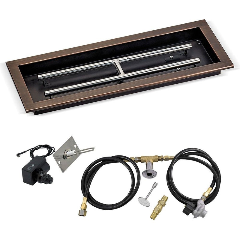 Load image into Gallery viewer, Rectangular Oil Rubbed Bronze Drop-In Pan with Spark Ignition Kit
