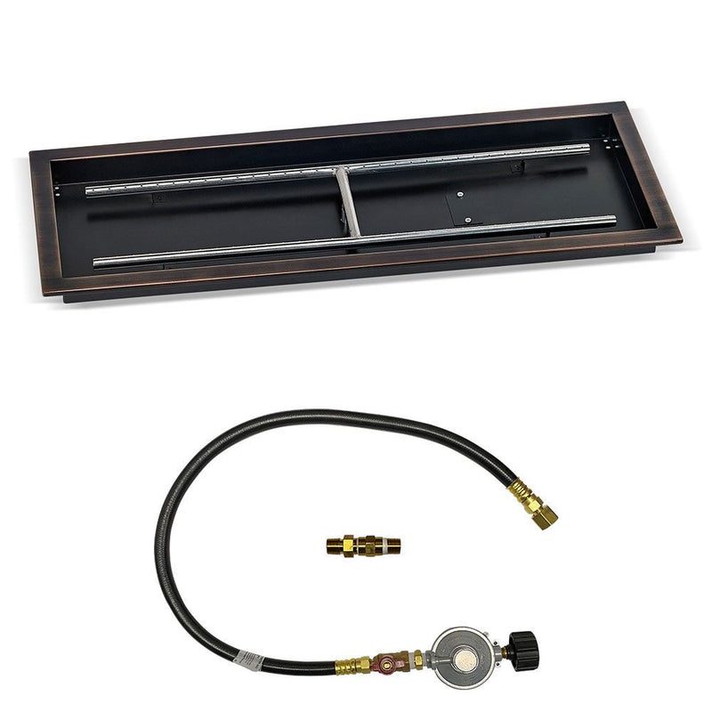 Load image into Gallery viewer, Rectangular Oil Rubbed Bronze Drop-In Pan with Match Light Kit