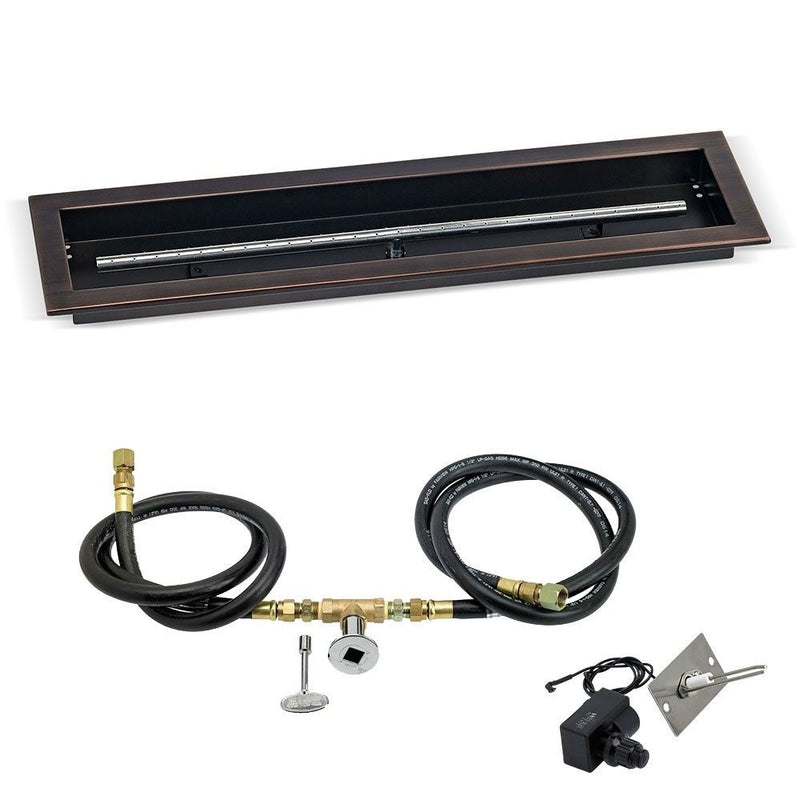 Load image into Gallery viewer, Linear Oil Rubbed Bronze Drop-In Pan with Spark Ignition Kit