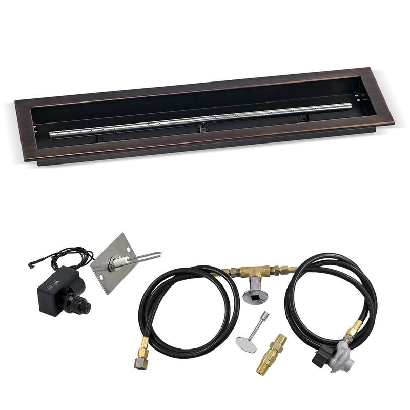 Load image into Gallery viewer, Linear Oil Rubbed Bronze Drop-In Pan with Spark Ignition Kit