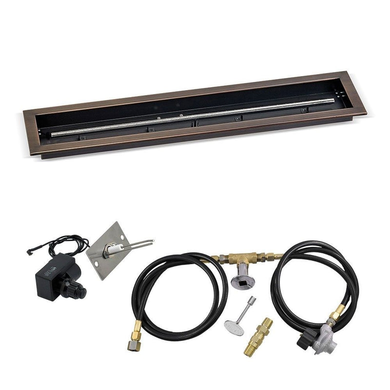 Load image into Gallery viewer, Linear Oil Rubbed Bronze Drop-In Pan with Spark Ignition Kit