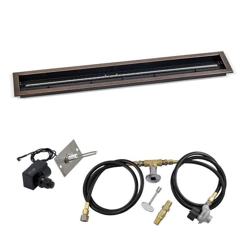Load image into Gallery viewer, Linear Oil Rubbed Bronze Drop-In Pan with Spark Ignition Kit
