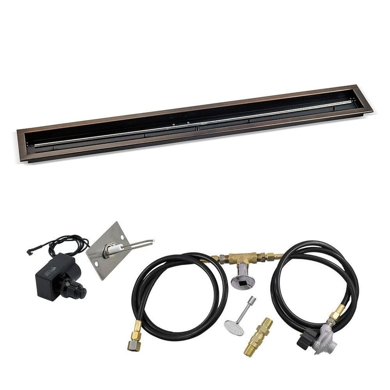 Load image into Gallery viewer, Linear Oil Rubbed Bronze Drop-In Pan with Spark Ignition Kit