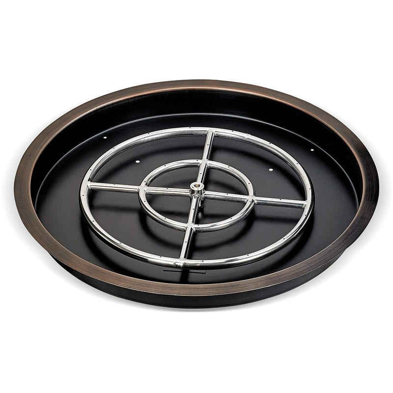 Load image into Gallery viewer, American Fire Glass Round Oil Rubbed Bronze Drop-In Fire Pit Pan