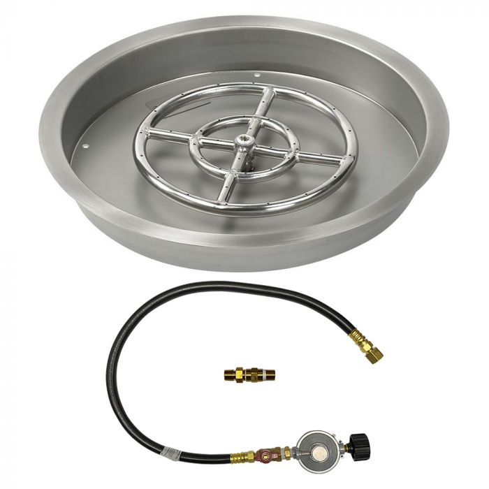 Load image into Gallery viewer, Round Oil Rubbed Bronze Drop-In Pan with Spark Ignition Kit