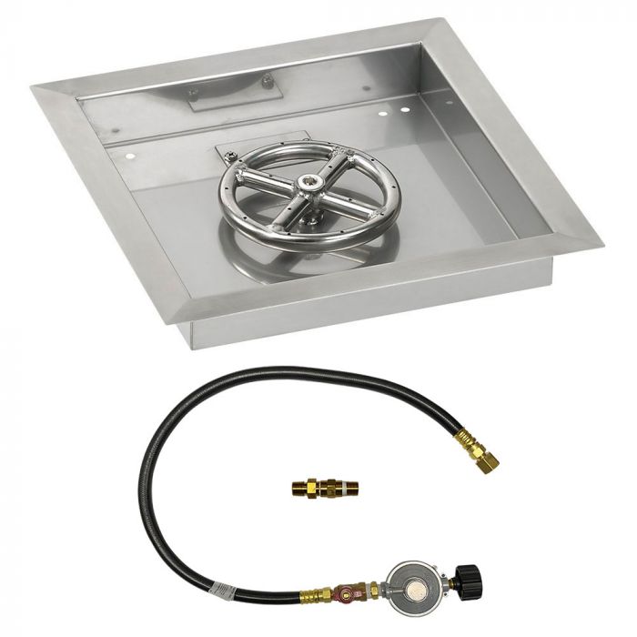 Load image into Gallery viewer, Square Stainless Steel Drop-In Pan with Spark Ignition Kit