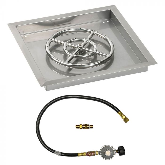 Load image into Gallery viewer, Square Stainless Steel Drop-In Pan with Spark Ignition Kit