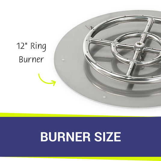 18" Round Stainless Steel Flat Pan With 12" Fire Ring