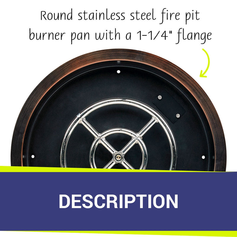 Load image into Gallery viewer, 19” Round Oil Rubbed Bronze Drop-In Pan with 12” Ring Burner
