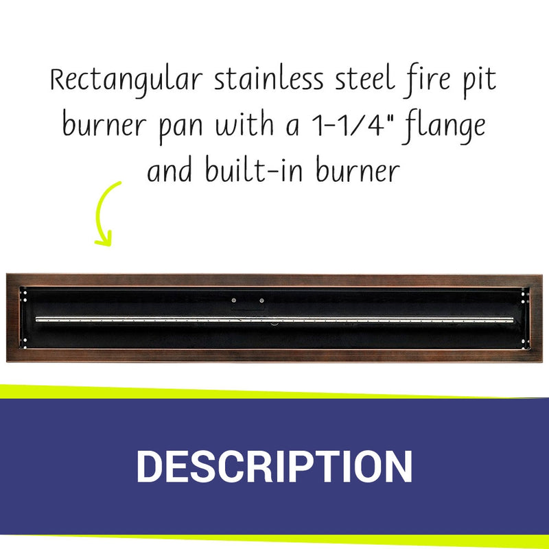 Load image into Gallery viewer, 48&quot; x 6&quot; Oil Rubbed Bronze Linear Drop-In Fire Pit Pan
