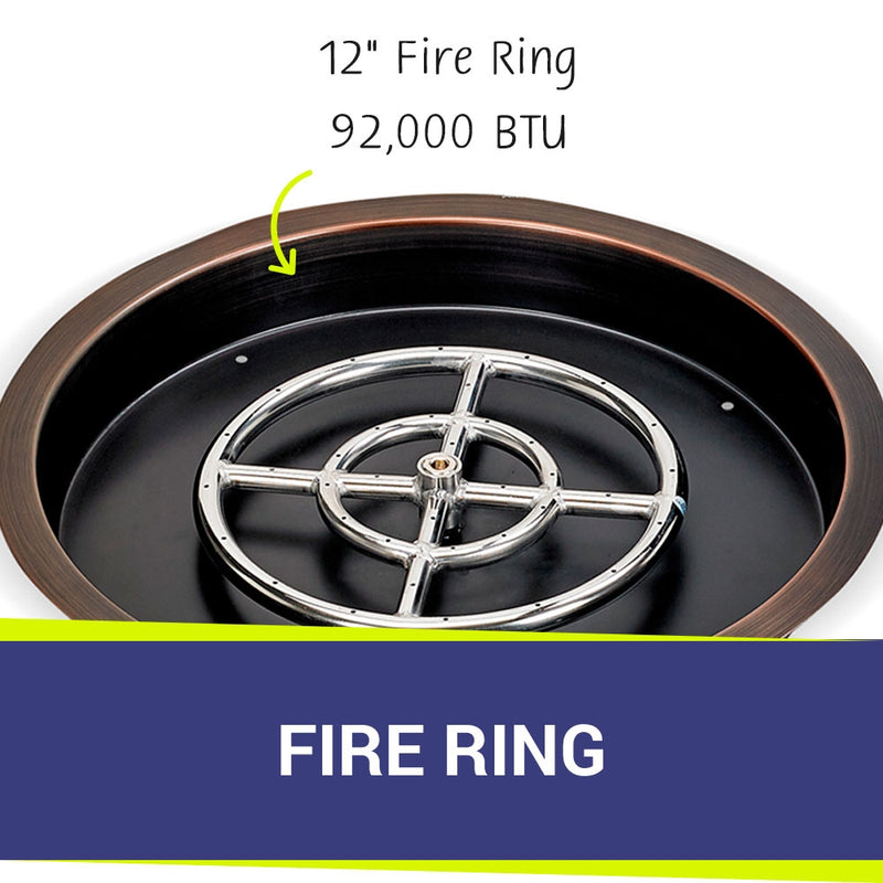 Load image into Gallery viewer, 19” Round Oil Rubbed Bronze Drop-In Pan with 12” Ring Burner
