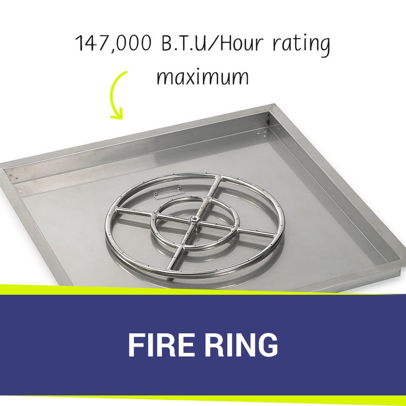 Load image into Gallery viewer, 30&quot; Stainless Steel Square Drop In Pan With 18&quot; Ring

