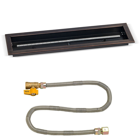 30"x 6" Linear Oil Rubbed Bronze Drop-In Pan with Match Light Kit - Natural Gas
