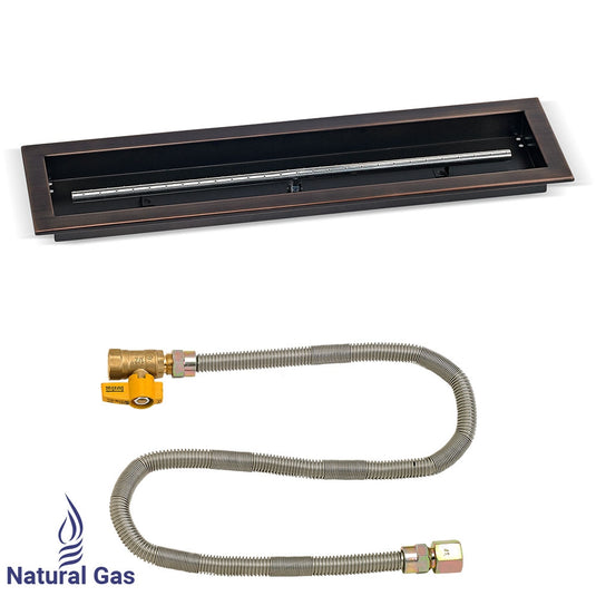 30"x 6" Linear Oil Rubbed Bronze Drop-In Pan with Match Light Kit - Natural Gas