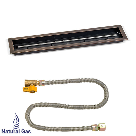 36"x 6" Linear Oil Rubbed Bronze Drop-In Pan with Match Light Kit - Natural Gas