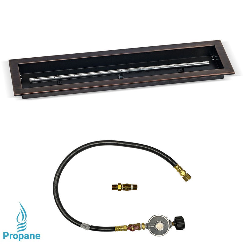 Load image into Gallery viewer, 30&quot;x 6&quot; Linear Oil Rubbed Bronze Drop-In Pan with Match Light Kit - Propane
