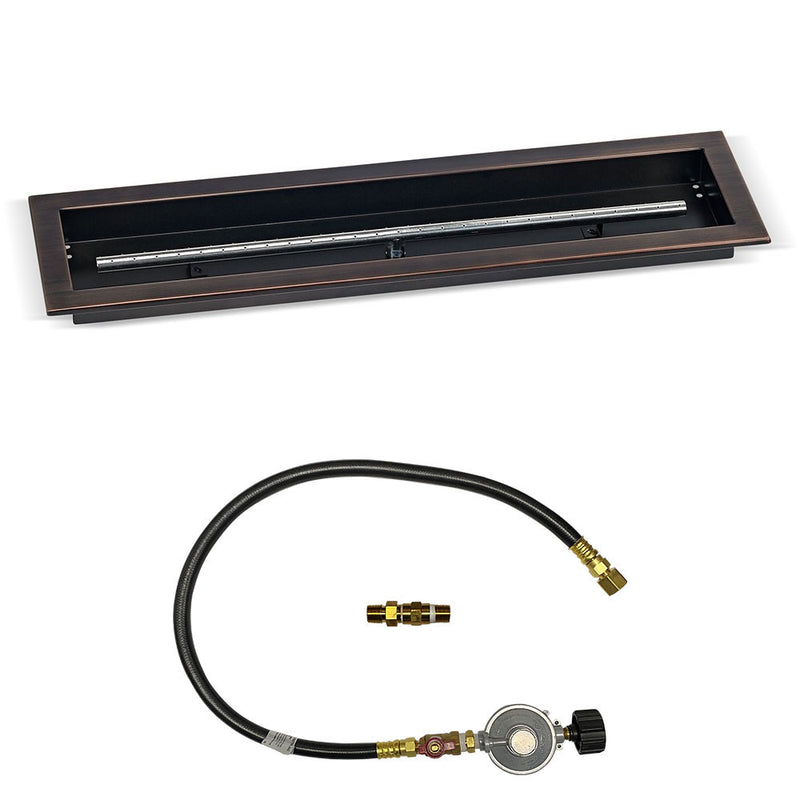 Load image into Gallery viewer, 30&quot;x 6&quot; Linear Oil Rubbed Bronze Drop-In Pan with Match Light Kit - Propane
