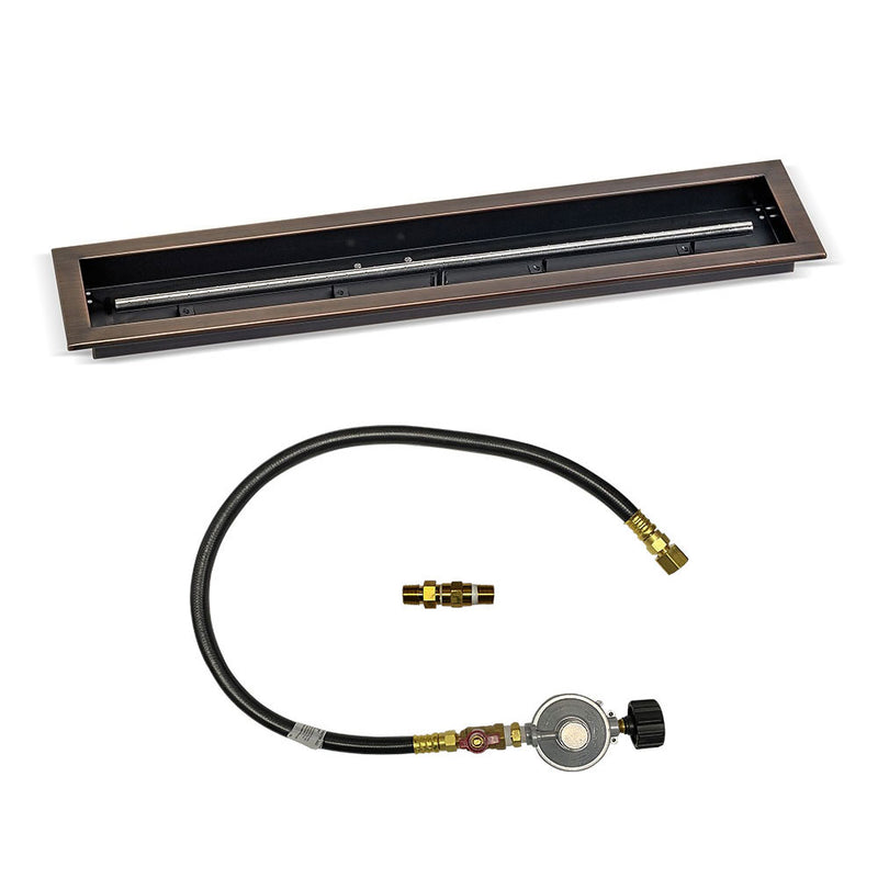 Load image into Gallery viewer, 36&quot;x 6&quot; Linear Oil Rubbed Bronze Drop-In Pan with Match Light Kit - Propane
