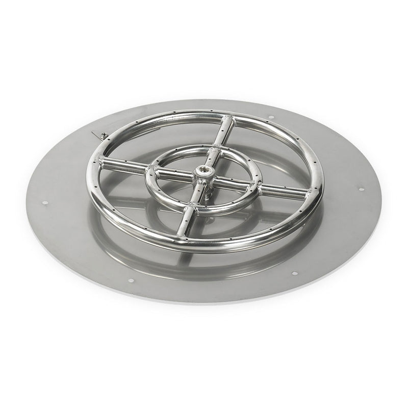 Load image into Gallery viewer, 18&quot; Round Stainless Steel Flat Pan With 12&quot; Fire Ring
