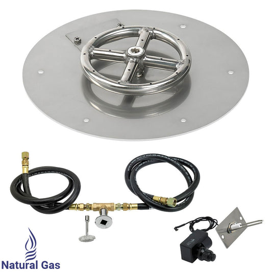 12" Round Flat Pan with Spark Ignition Kit (6" Ring) - Natural Gas