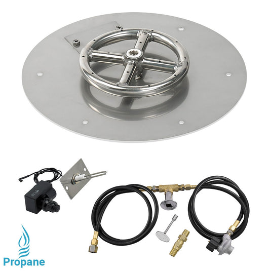 12" Round Flat Pan with Spark Ignition Kit (6" Ring) - Propane