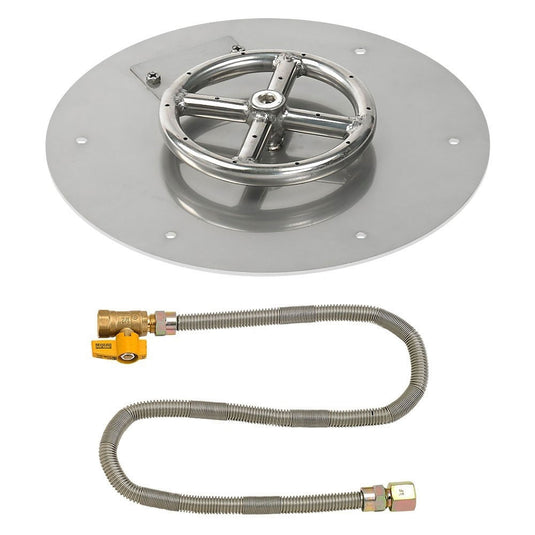 12" Round Flat Pan with Match Light Kit (6" Ring) - Natural Gas