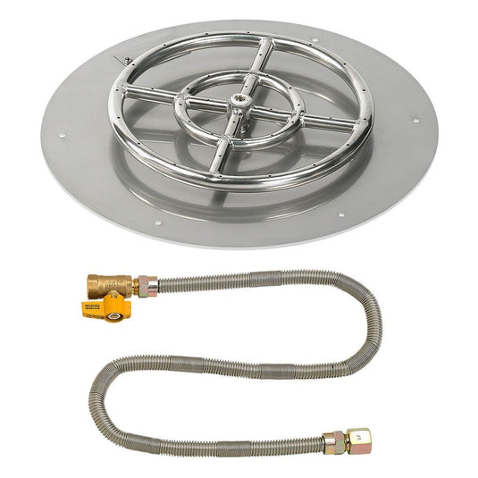 18" Round Flat Pan with Match Light Kit (12" Ring) - Natural Gas