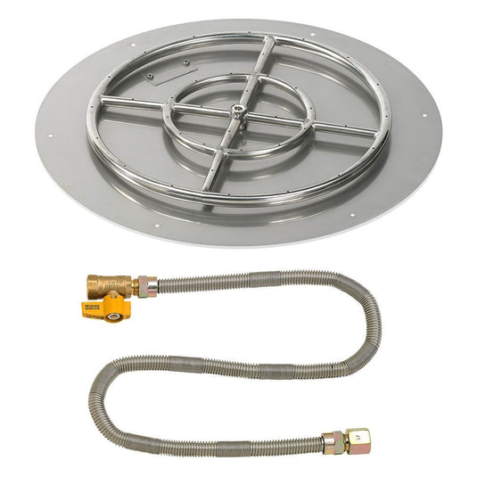 24" Round Flat Pan with Match Light Kit (18" Ring) - Natural Gas