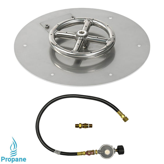12" Round Flat Pan with Match Light Kit (6" Ring) - Propane