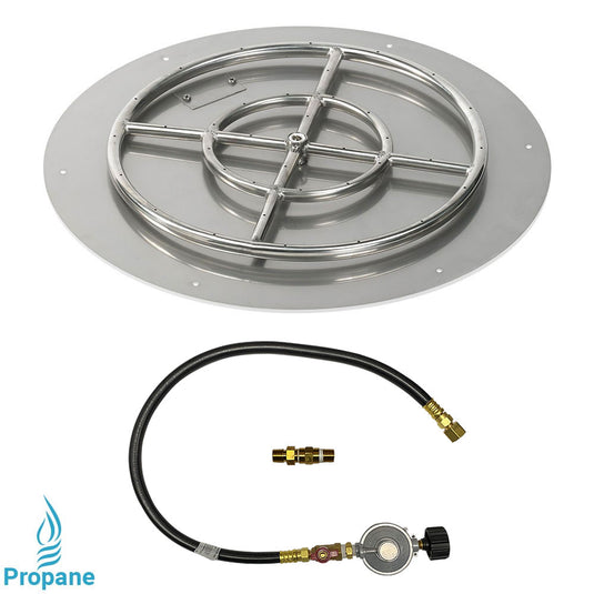 24" Round Flat Pan with Match Light Kit (18" Ring) - Propane