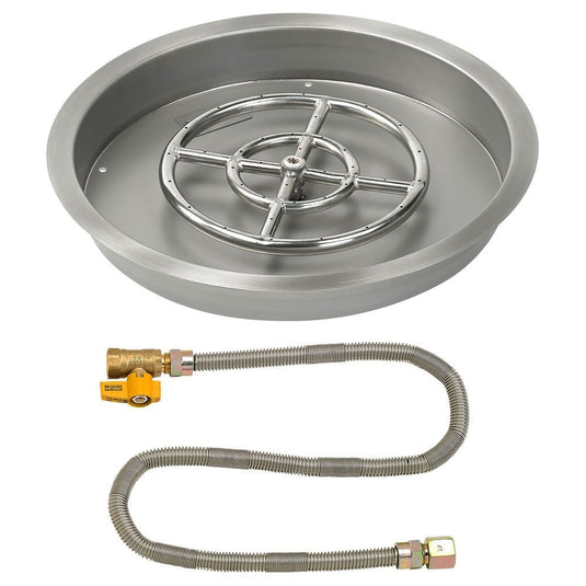 19" Round Drop-In Pan with Match Light Kit (12" Fire Pit Ring) - Natural Gas